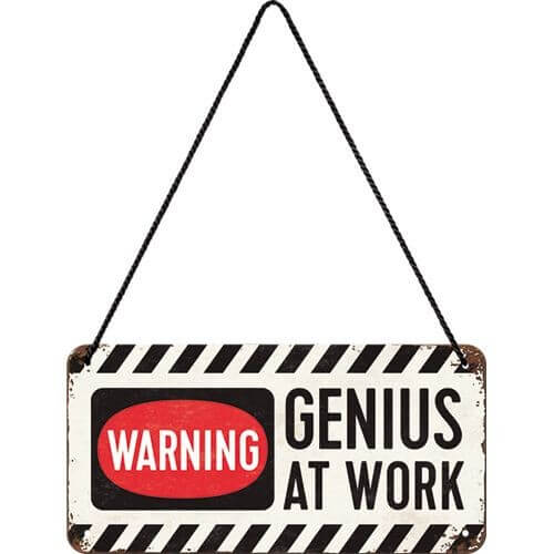 Warning genius at work